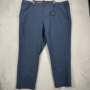 01.Algo Pants Chino Golf Mens 44‎ Blue Performance Tech Wicking Athleisure NEW